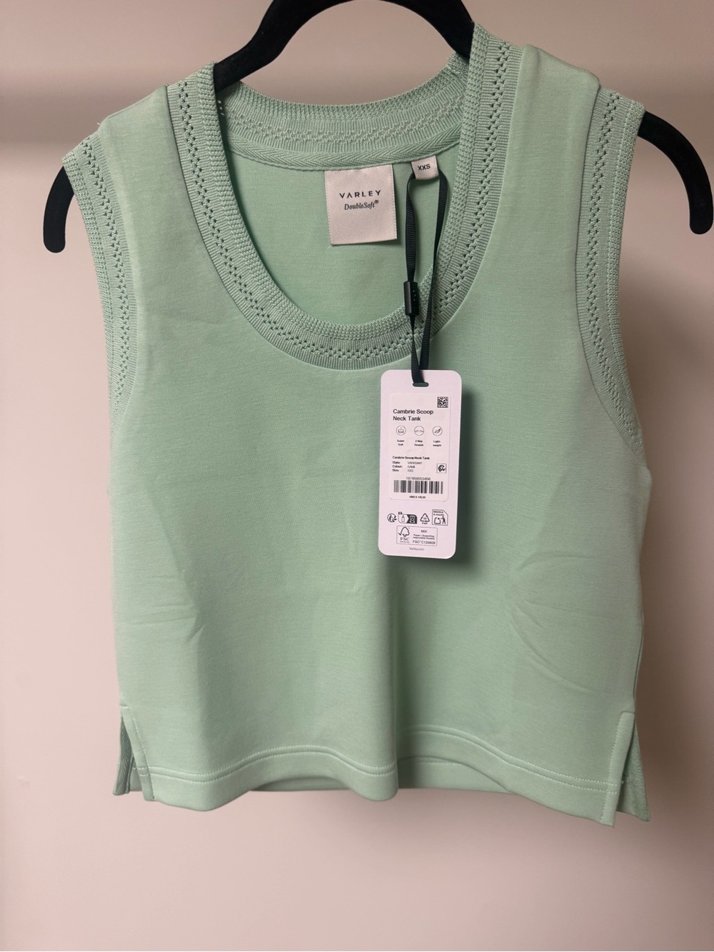 Varley cambrie scoop neck tank sage mint